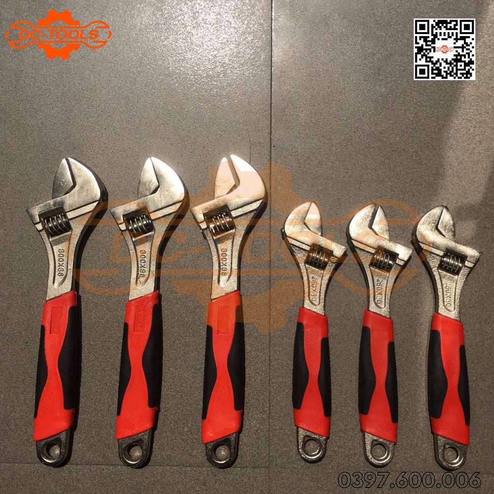 (SỈ-LẺ) Mỏ lết cán nhựa đỏ các cỡ 6" 8" 10" 12" 15" 18" Đồ Nghề DC