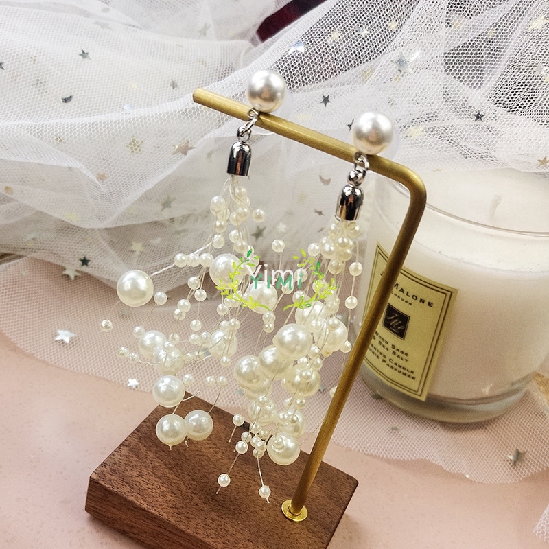 Đôi khuyên tai dáng dài phối ngọc trai thời trang cho nữ