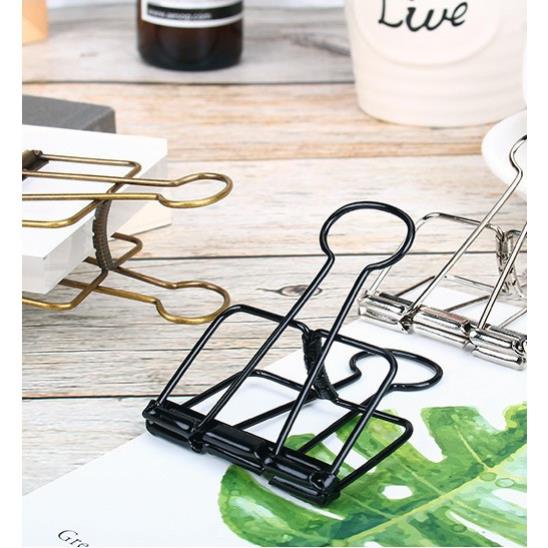 Kẹp giấy GALANO kẹp bướm kim loại dạng khung 3 size nhiều màu độc đáo SC-001357