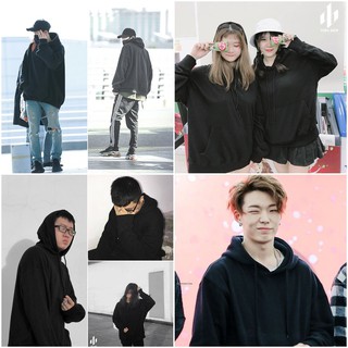 ÁO HOODIE TRƠN ĐEN NỈ BÔNG DÀY XỊN ĐẸP [ẢNH THẬT 100%]
