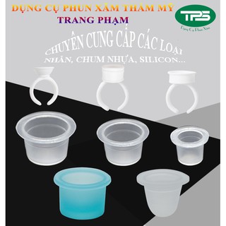 Hũ (chum) nhựa ,hũ (chum) silicon đựng mực phun xăm ,keo nối mi, sáp điêu khắc (bịch 100c)