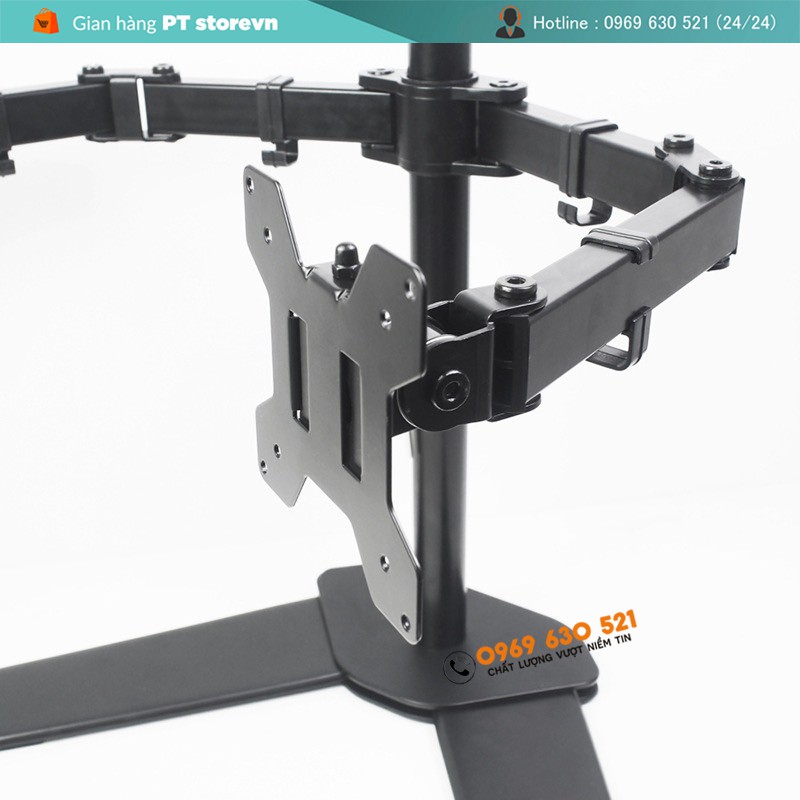 Giá Treo Màn Hình - Giá Đỡ 2 Màn Hình - Thiết Kế Chân Để Bàn - Model: MS042 - Hỗ Trợ Màn 17 - 30 Inch - Xoay 360 Độ