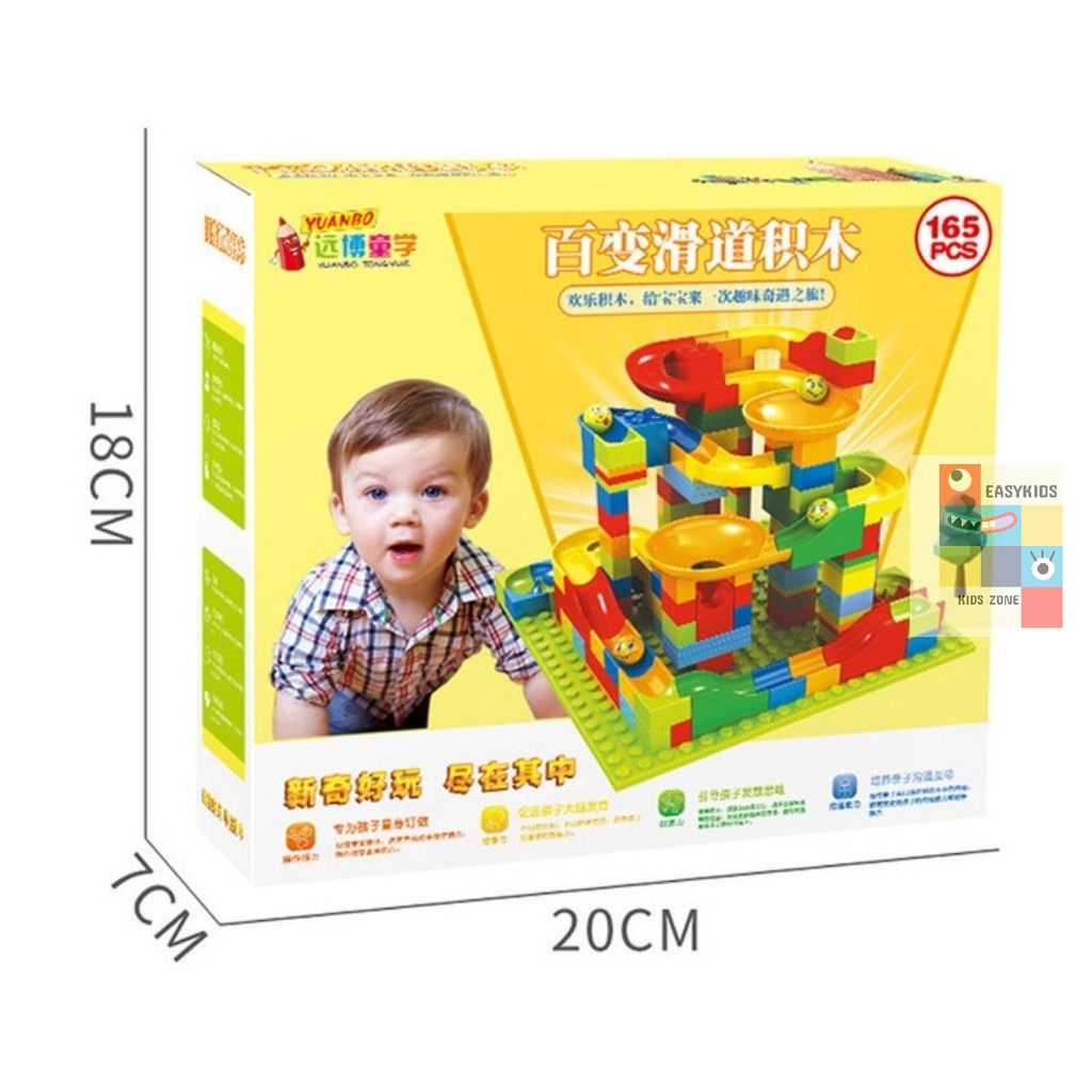 [Có sẵn] Đồ chơi lego xếp hình cầu trượt thả bóng 165 miếng Đồ chơi Sáng tạo giúp phát triển trí tuệ EASYKIDS