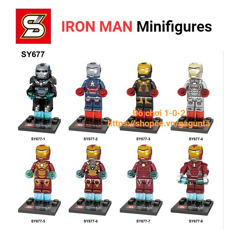 Lego Iron Man Minifigures lẻ 8 nhân vật SY 2018