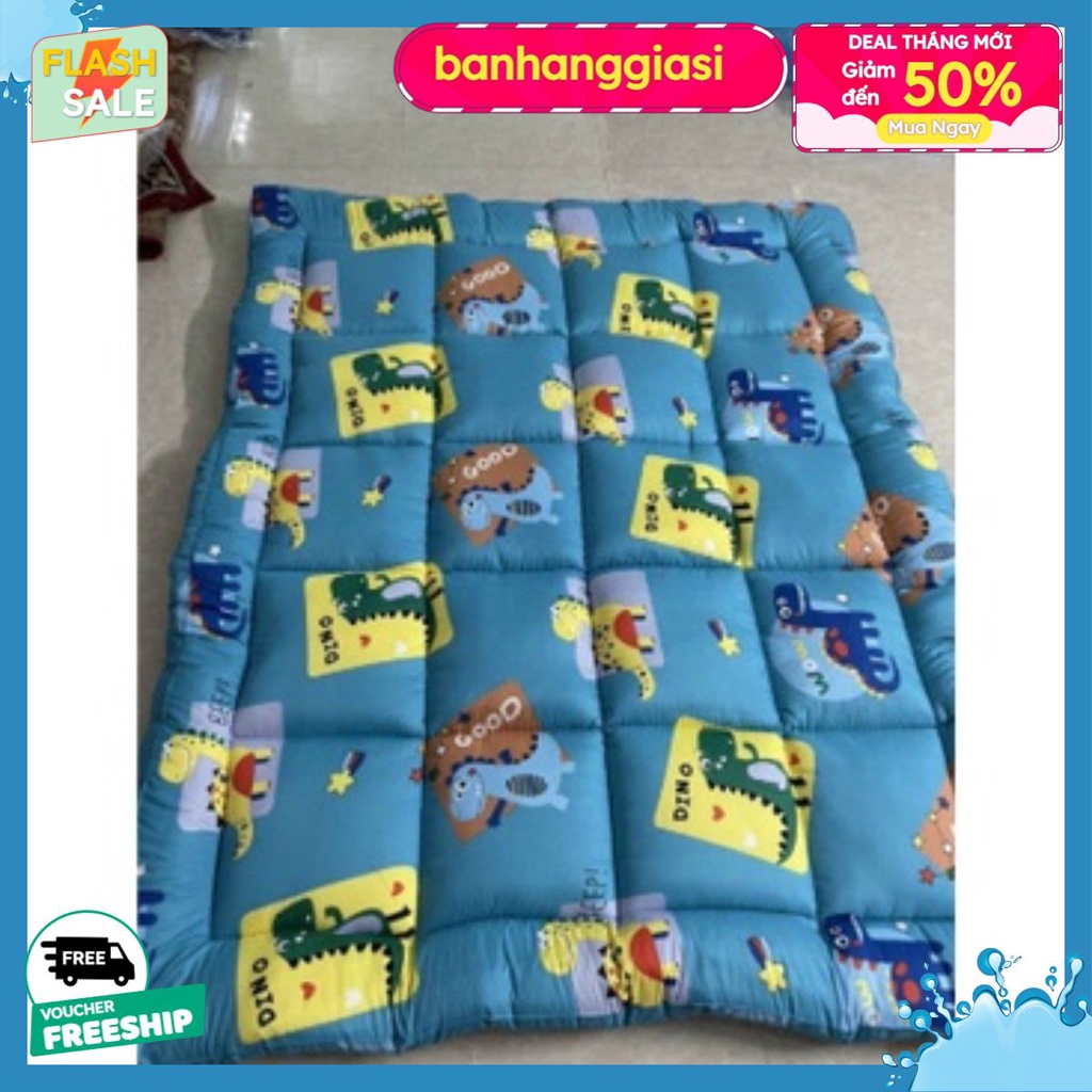 Topper, Tấm Làm Mềm ĐệmCotton Poly Cao Cấp,kích thước 2MX2M2[MẪU ĐA DẠNG]mẫu khủng long cửa sổ