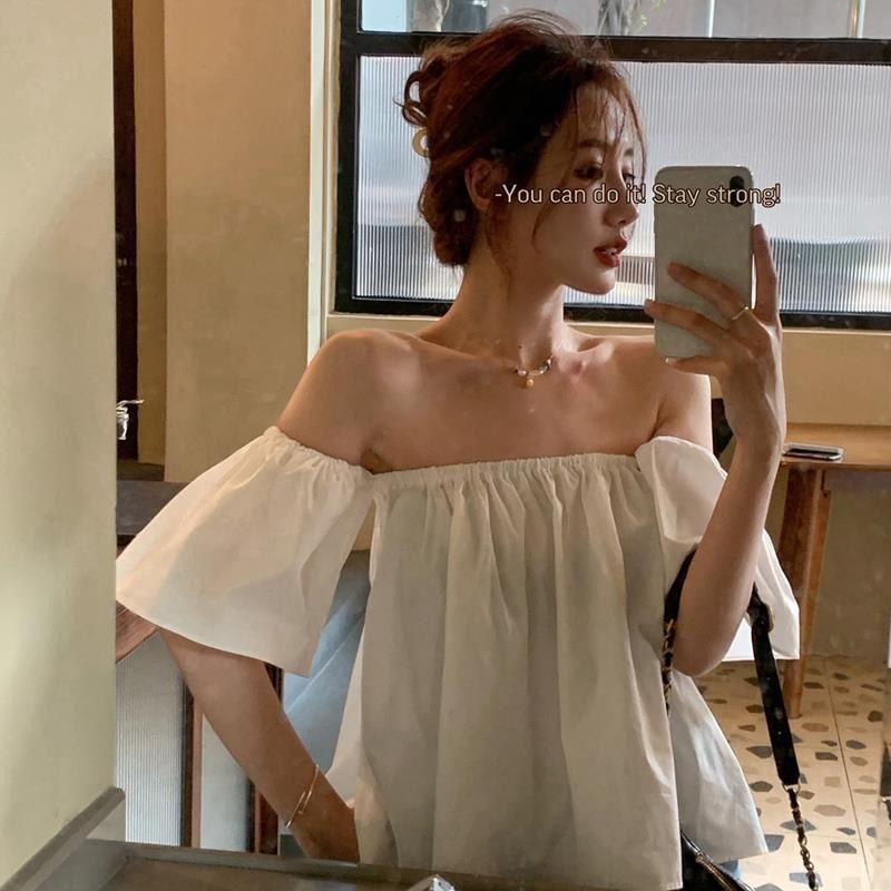 Áo Trễ Vai Tay Phồng Phong Cách Pháp Thời Trang Mùa Hè Cho Nữ