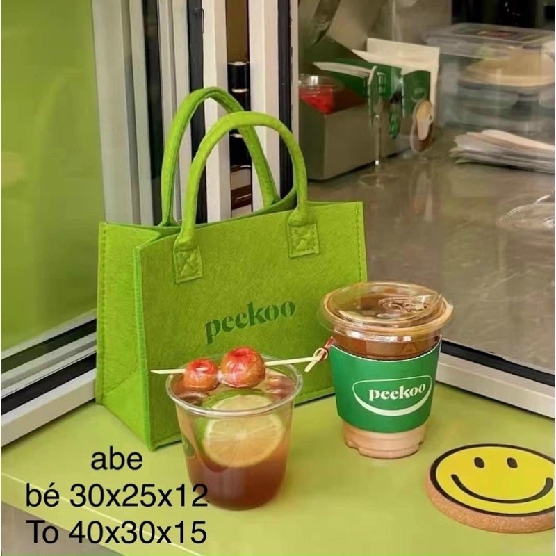 Túi xách Peekoo siêu đẹp siêu to đi du lịch đi biển túi để đựng cơm hoặc đựng bỉm sữa đều được nha!