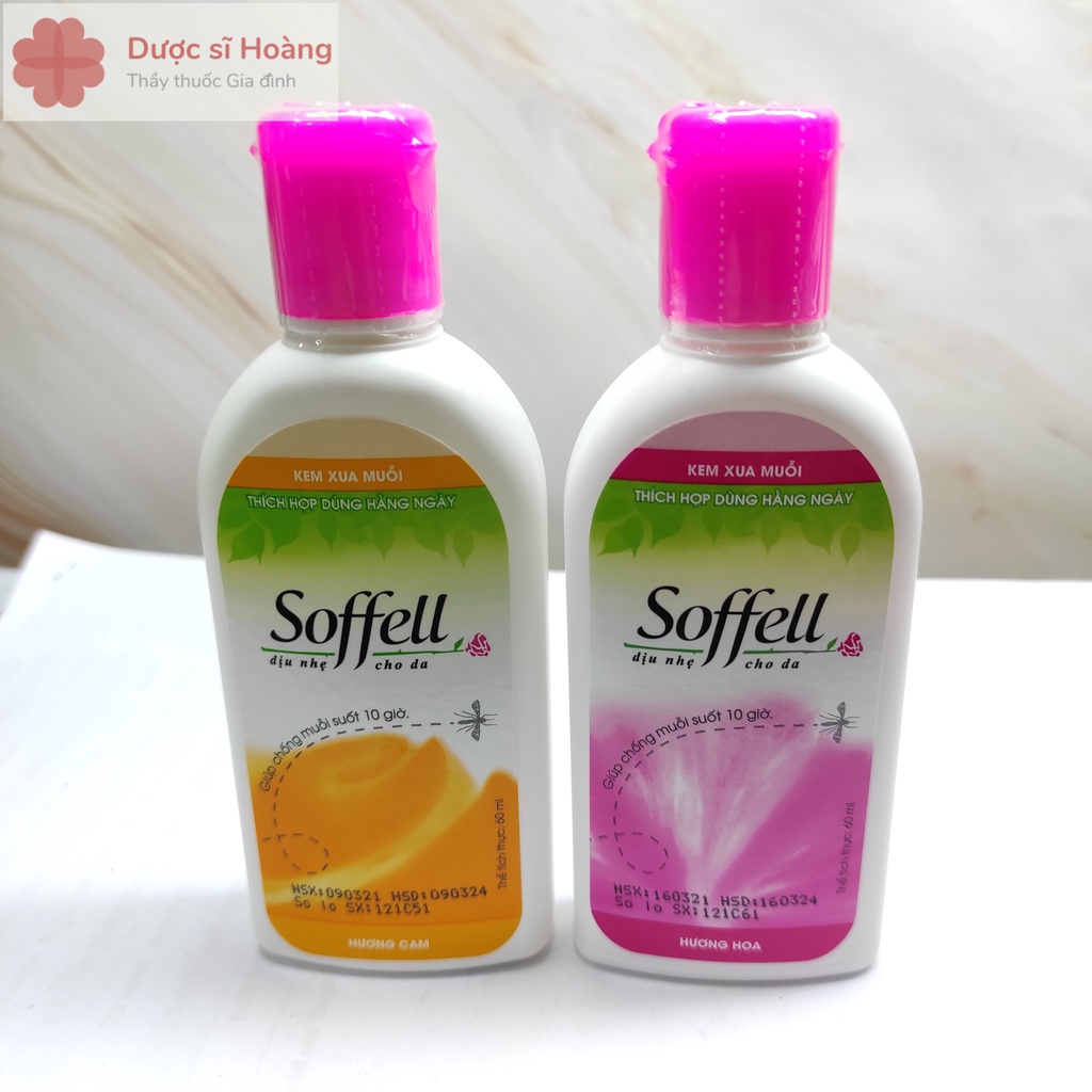 Kem Chống Muỗi Soffell - Hương Hoa &amp; HươngCam - 60ml