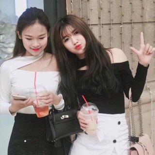 Áo lệch vai hot hit sang chảnh quá ce ơi! Màu đen, trắng dễ mặc. Mặc lên dáng sẹc xì lắm nha hiiii hiiii hiiii hiiiiiiii