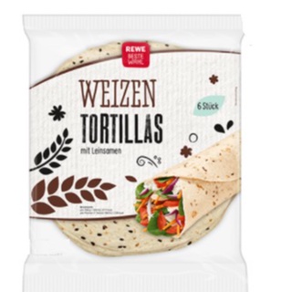 Vỏ Bánh Tortilla Hạt Lanh Lúa Mì Rewe 6pcs 25cm