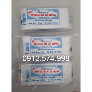 Gạc đắp vết thương 8x17cm Bảo Thạch . Gạc gòn 8x17(gạc có gòn)