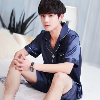 Bộ Ngủ Lụa Pijama Nam Màu Trơn Chất Lụa Satin Cực Đẹp