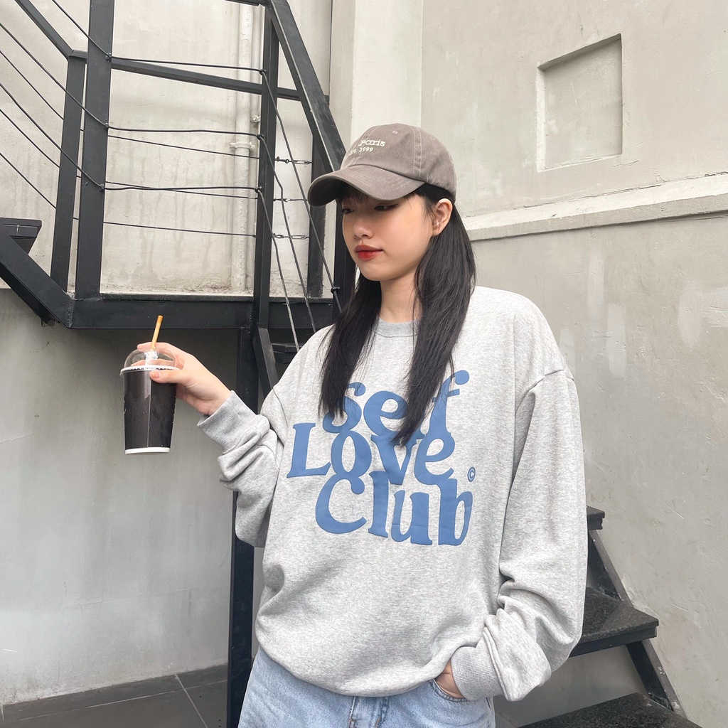 Áo sweater "Self Love Club" in nổi