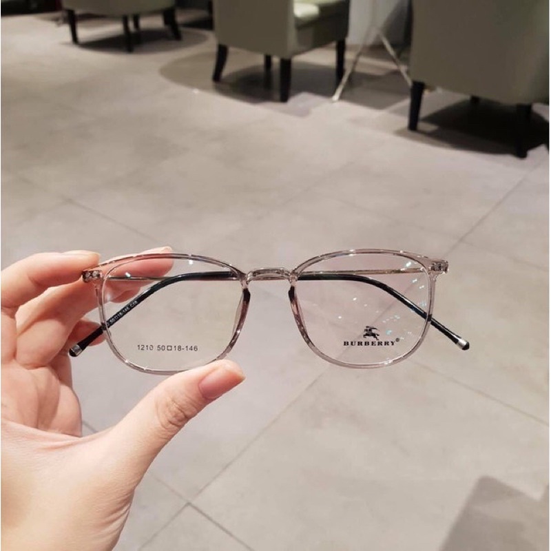 Gọng kính tròn nữ 1210 Glasses Tâm Anh Optical nhựa dẻo càng kim loại mảnh bền chắc dáng tròn đeo chống bui hoặc lắp cận
