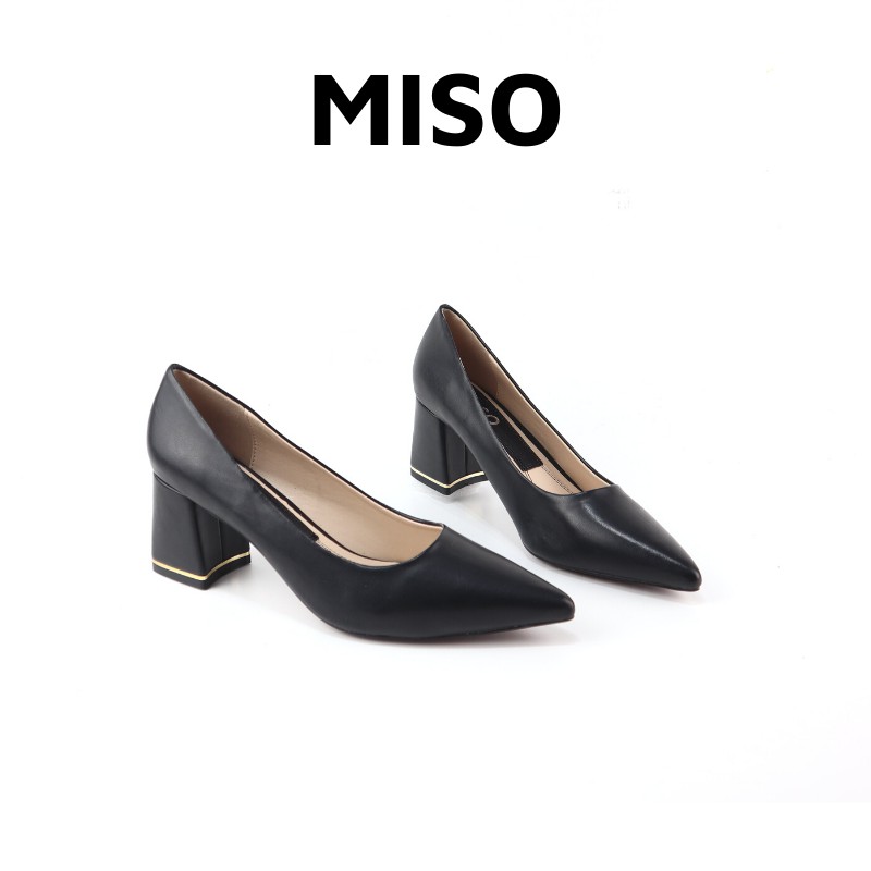 Giày cao gót nữ bít mũi đơn giản gót trụ 5cm mang công sở sang trọng MISO M028