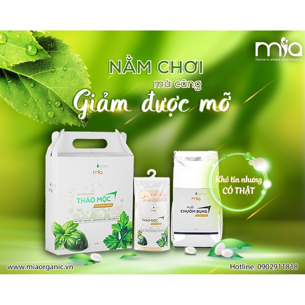 Set Muối Chườm Bụng Giảm Eo hỗ trợ mạch máu, cơ của Mẹ Bầu sau sinh Mía Organic