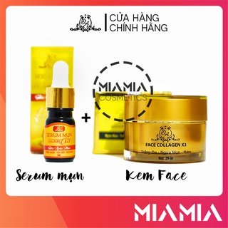 Combo Kem Face Đông Anh và Serum Mụn Collagen X3 chính hãng
