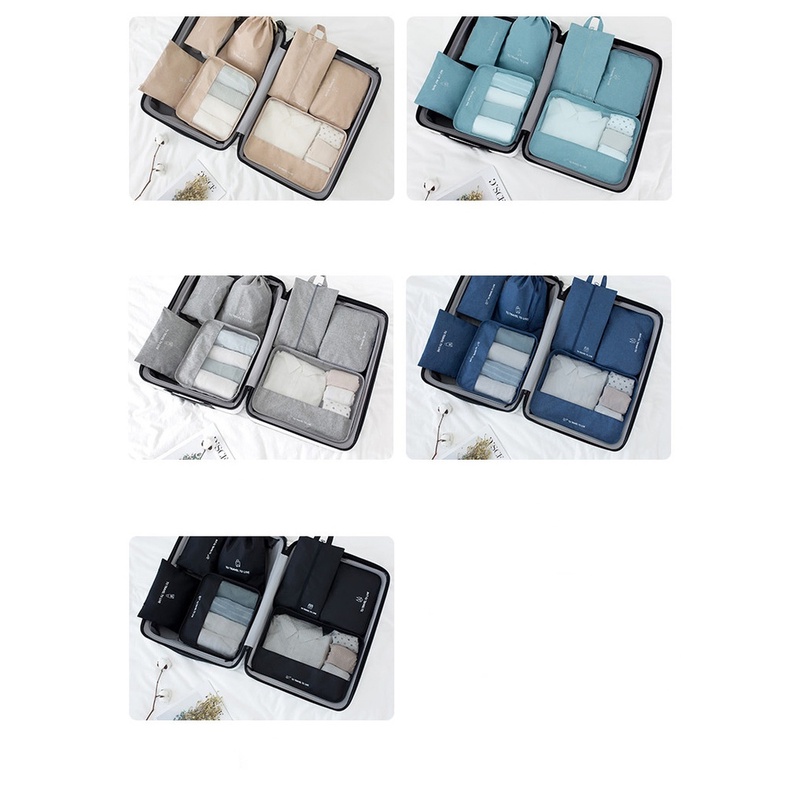 Set Bảy Túi Đựng Đồ Lót/Giày Dép Tiện Dụng Khi Đi Du Lịch