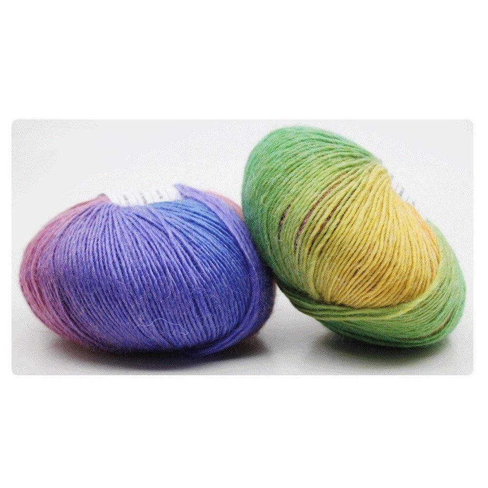 DORAW Cuộn Len Đan Chất Lượng Cao Màu Sắc Cầu Vồng Gradient 50g