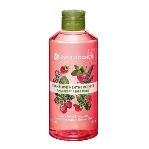 Gel Tắm Yves Rocher Raspberry Peppermint Energizing Bath &amp; Shower Gel 400ml