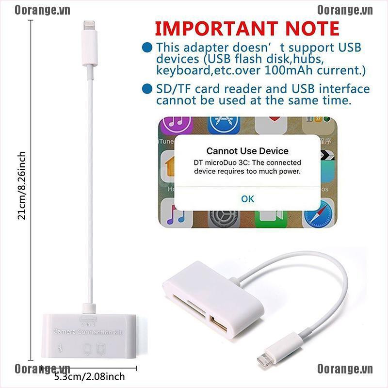 MT Lightning to SD Card Camera Reader Connector Micro USB Adapter for iPhone iPad BH