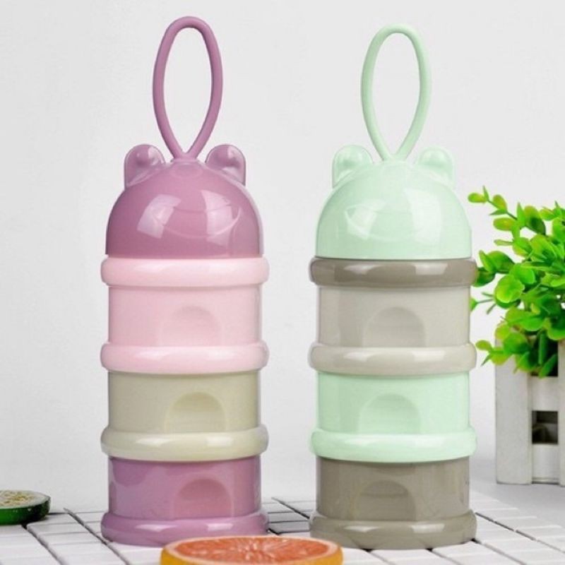 Hộp chia sữa, đồ ăn dặm 3 ngăn tiện lợi cho bé