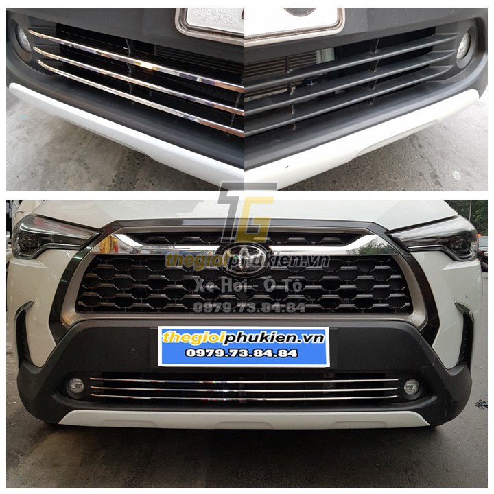 Bộ ốp trang trí mặt Ca Lăng, Calang Toyota Corolla Cross – Trên dưới