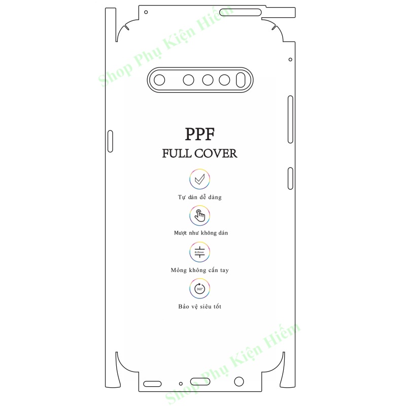 Dán dẻo PPF full viền LG V60 – Tặng dán camera