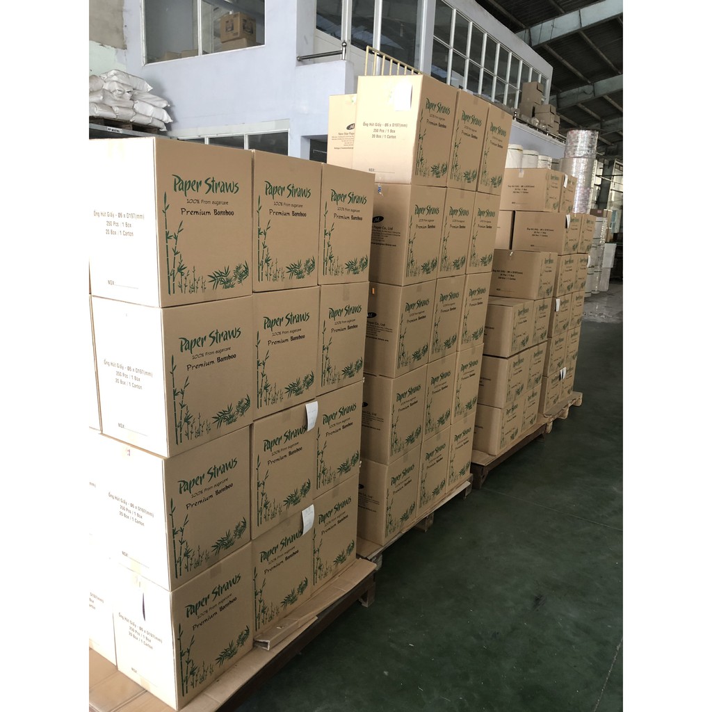 Phi 6 - Hộp 50 ống hút giấy làm từ sợi mía