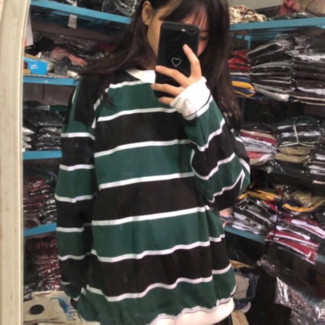 SWEATER SỌC XANH ĐEN - SỌC VÀNG TRẮNG