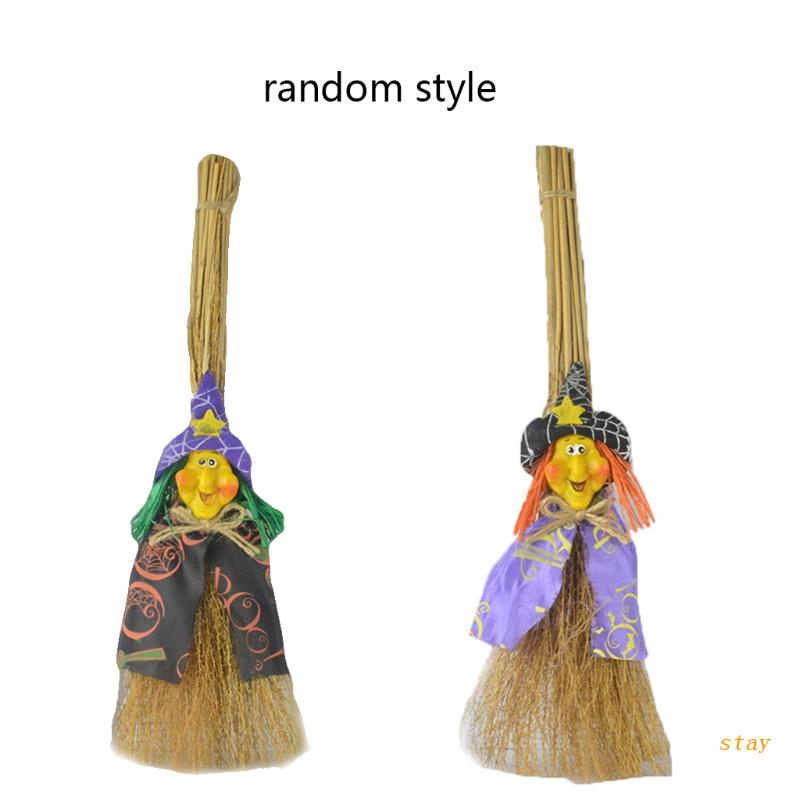 Chổi Phù Thủy Bằng Rơm Hóa Trang Halloween