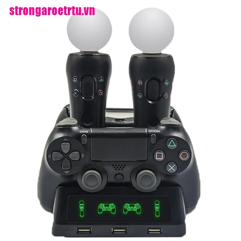 Giá Đỡ Sạc 4 Trong 1 Cho Tay Cầm Chơi Game Playstation Ps4 Psvr Vr Move Quad