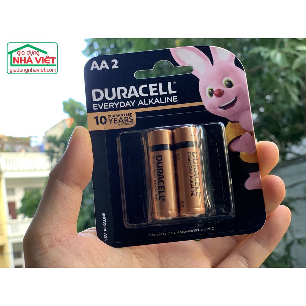 Vỉ 2 pin tiểu Duracell Everyday Alkaline AA LR6 MN1500 1.5V chính hãng