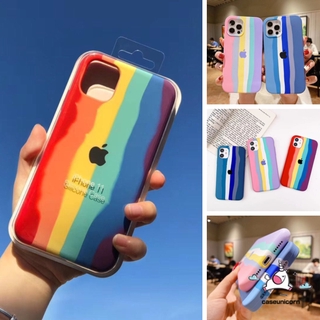 Ốp Lưng Silicone Màu Cầu Vồng Cho Iphone 12 11 Pro Max 6 6splus 7 8 8plus Xs Max Xr X Iphone Se 2020