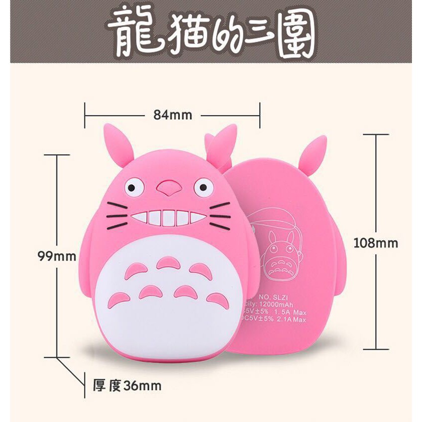 [SIÊU HOT] Sạc Dự Phòng 12000mah TOTORO Mặt mèo dễ thương -LB9303