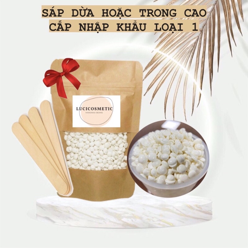 Sáp Wax Lông Nóng, Sáp Premier Siêu Bám Lông , sáp hard wax bean 100gr sữa dừa và sáp trong giúp làm sạch các vùng lông