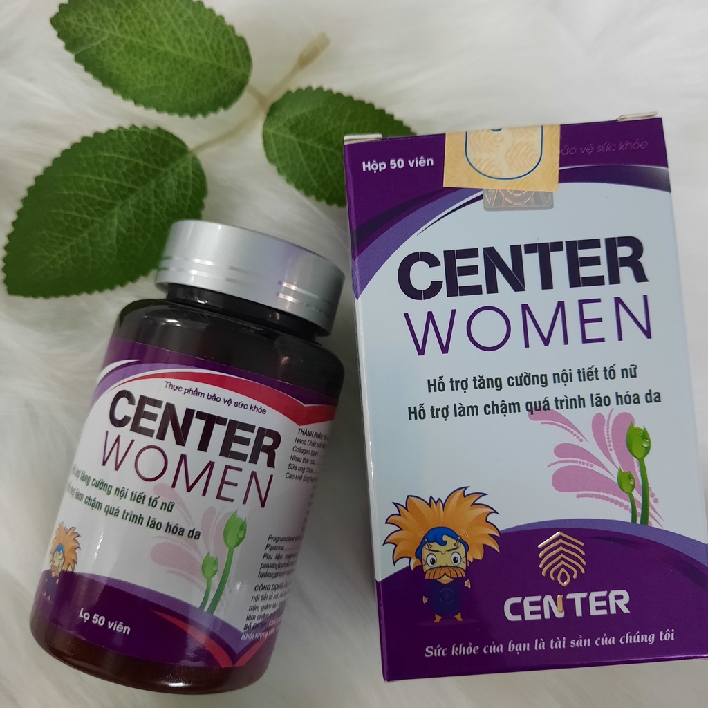 Center Woment, viên uống bổ sung nội tiết tố nữ,giảm khô da, sạm da, nám da, tăng sinh lý nữ