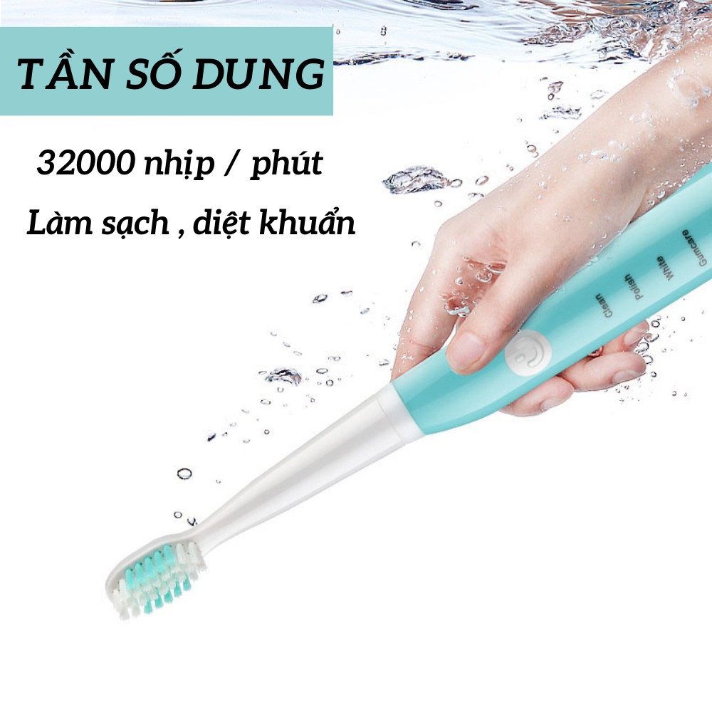 Bàn chải điện tự động đánh răng 5 chế độ cao cấp chống nước siêu thông minh TIME HOME