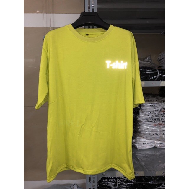 Áo Thun PHẢN QUANG STAFF (Xanh Chuối) - Áo thun tay lỡ form rộng Unisex 38-65kg Nam Nữ  [ẢNH THẬT]