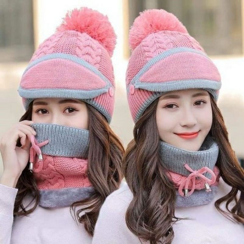 Set Khăn Mũ Len kèm Khẩu trang-MŨ LEN NAM NỮ KÈM KHĂN CỔ HÀN QUỐC CAO CẤP HÀNG HÓT