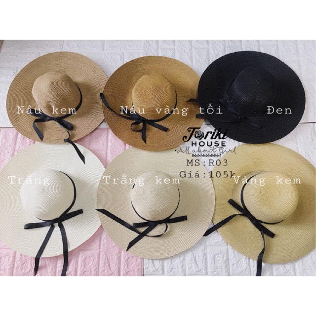 Nón cói rộng rành nơ