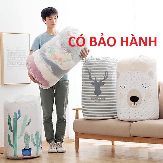 Túi Đựng Chăn Ga Gối Có Dây Rút Sắp Xếp Tủ Quần áo Gọn Gàng Cỡ Lớn 84cm x 45cm Chống Nước Nấm Mốc Tránh Côn Trùng