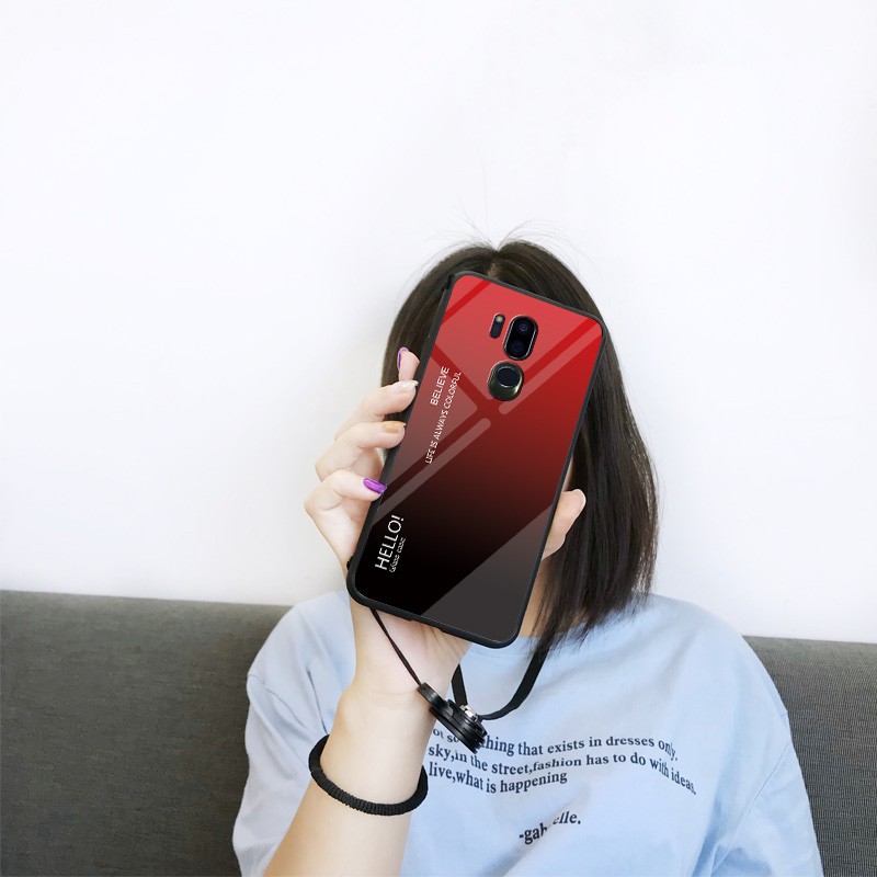 Ốp điện thoại kính cường lực màu sắc gradient độc đáo chất lượng cao cho LG G7