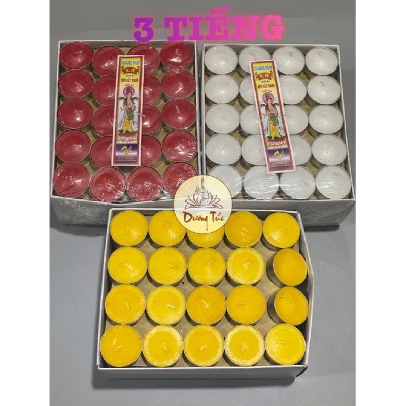 Combo 10 hộp nến 100 viên 1 tiếng - 2 tiếng - 4 tiếng Tea Light