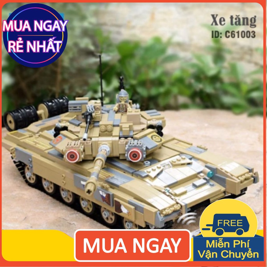 Mô hình lắp ghép xe tank T90-  Lego lắp ghép điều khiển từ xa-Hàng cao cấp. Bảo hành 12 tháng toàn quốc-Cada C61003W