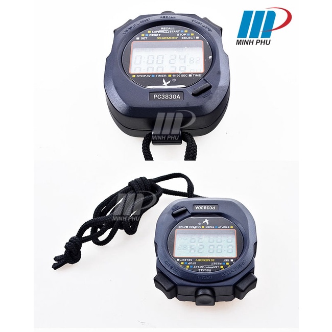 Đồng hồ bấm giây 30 LAP PC 3830A ⚡ Đồng hồ tính giây nhớ được 30 lần liên tiếp