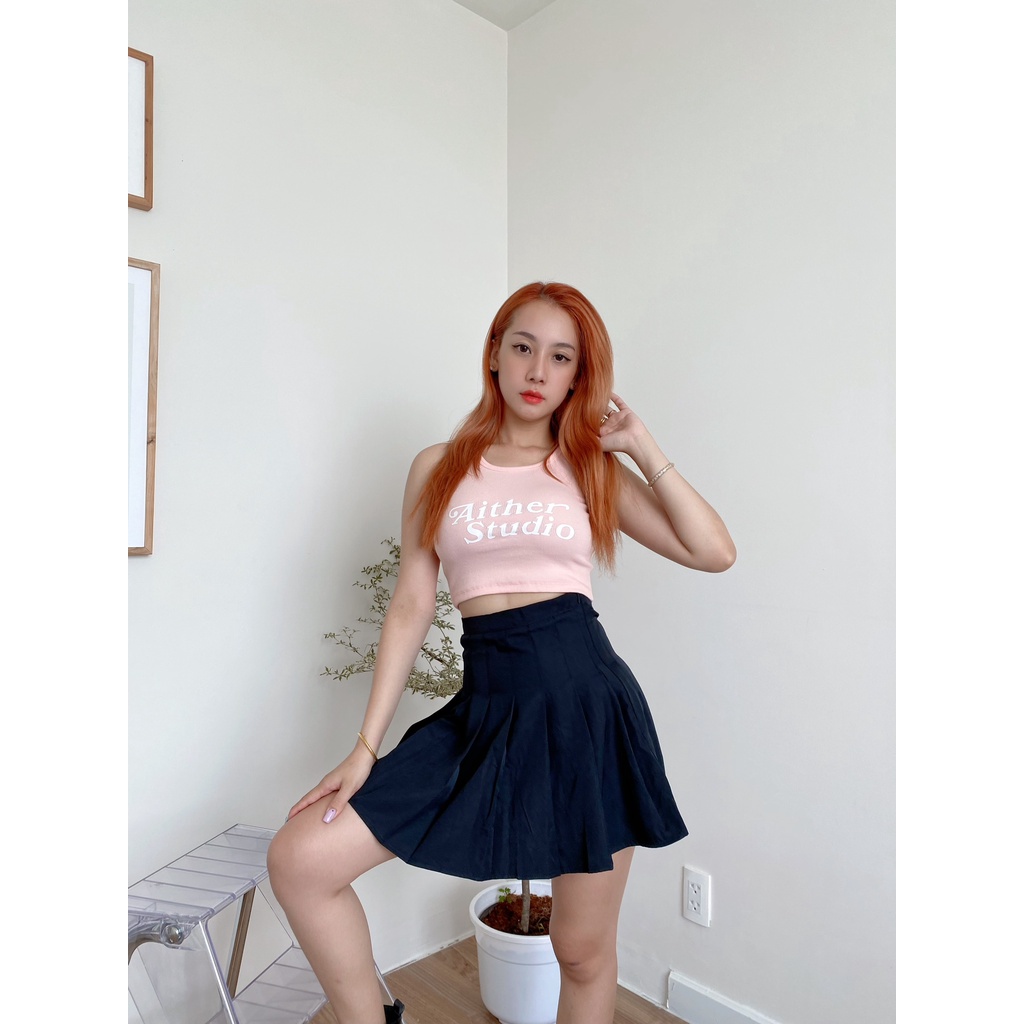 Áo croptop ba lỗ AITHER thun gân co giãn body dáng ôm cá tính ZoZo