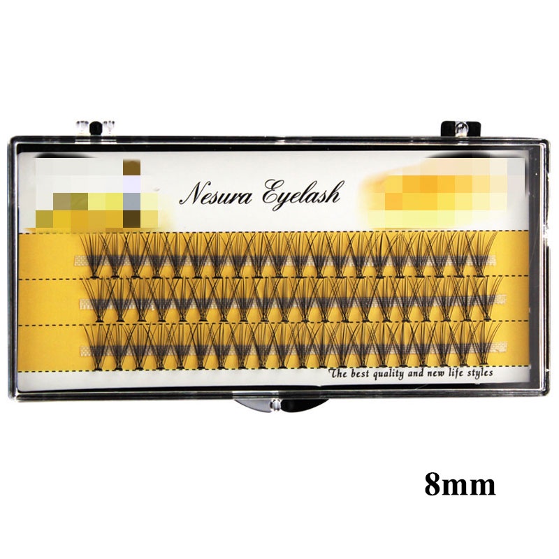 [Hàng mới về] Bộ 60 cụm lông mi giả trang trí 0.1mm cong tự nhiên cho nữ