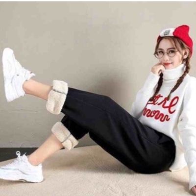 Quần Nỉ Bông Bo Gấu Cạp Chun Madela có lót bông dày dặn