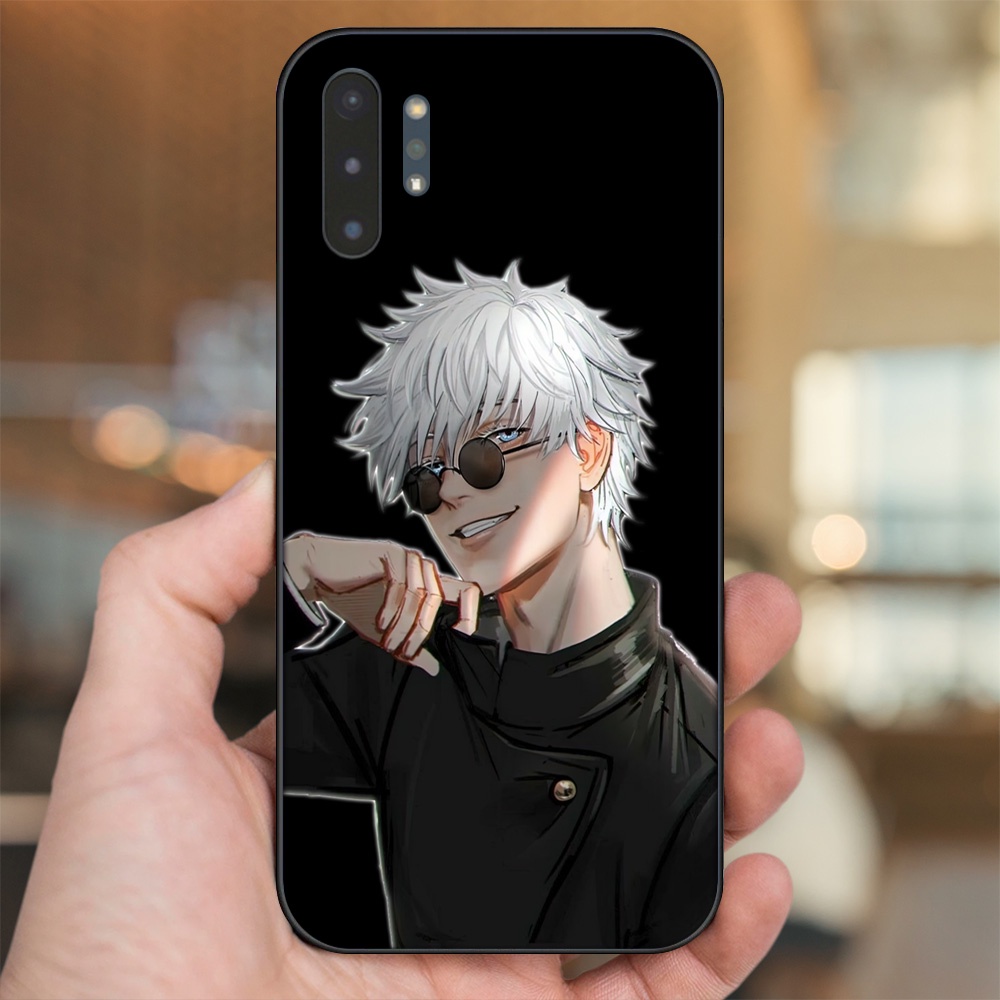 Ốp lưng Samsung Note 10 Plus viền đen in hình Satoru Jujutsu Kaisen